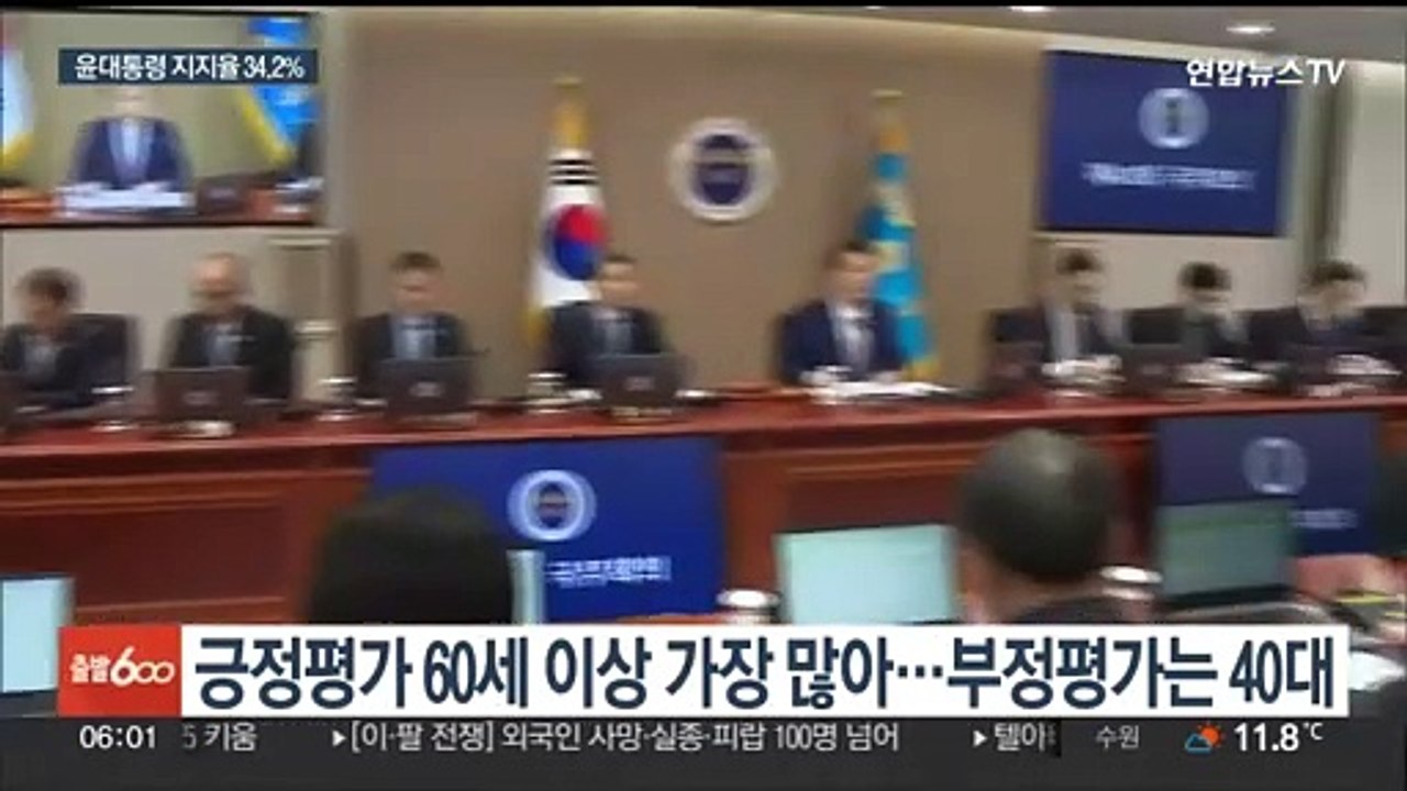 연합뉴스TV 정례 여론조사…"윤대통령 국정지지율 34.2%"