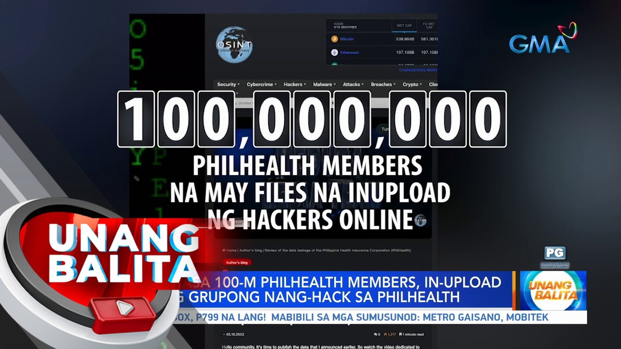 Data ng nasa 100-M PhilHealth members, in-upload online ng grupong nang-hack sa PhilHealth | UB