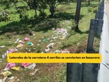Laterales de la carretera 4 carriles se convierten en basurero