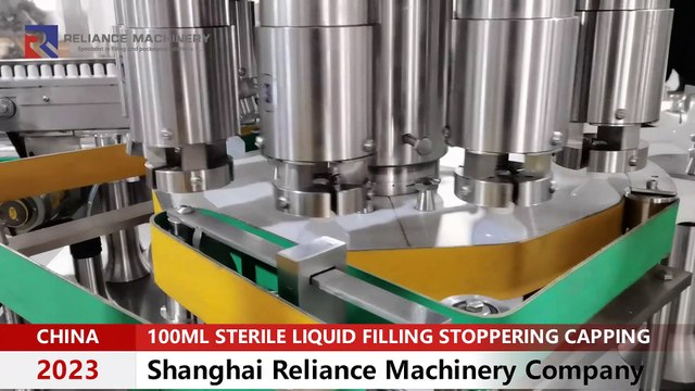 high speed 100ml medical liquid bottle filling stoppering and capping machine RELIANCE