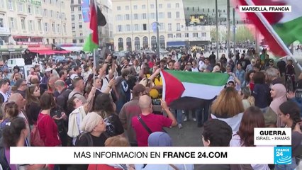 Descargar video: Manifestaciones en Europa muestran su apoyo tanto a Israel como a Palestina