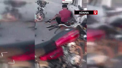Adana’da arı sokan motosiklet sürücüsü kaza yaptı