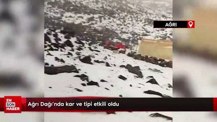 Ağrı Dağı’nda kar ve tipi etkili oldu
