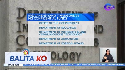 Confidential Funds ng OVP, DepEd, DICT, DA at DFA, inalis ng Kamara sa 2024 Nat'l Budget | BK