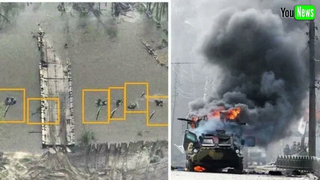 Entire Russian tank unit SUBMERGED in muddy water after failed river crossing