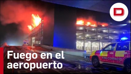 Un gran incendio obliga a suspender todos los vuelos en el aeropuerto londinense de Luton
