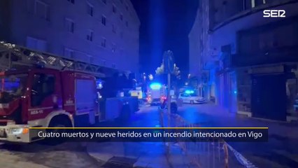 Cuatro muertos y nueve heridos en un incendio intencionado en Vigo