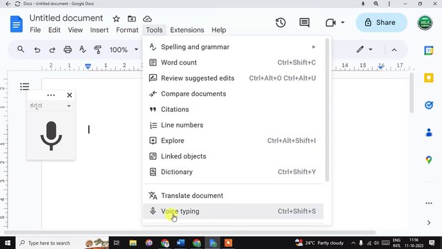 google docs vice typing