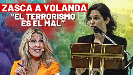 ¿Y tu feminismo, Yolanda? Díaz Ayuso condena el terror de Hamás contra Israel: "Es el mal"