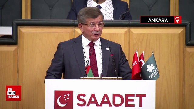 Saadet Partisi ve Gelecek Partisi ortak grup toplantısında Hamas sloganları