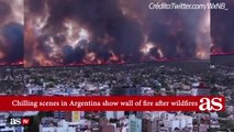 Chilling footage shows wall of fire in Argentina