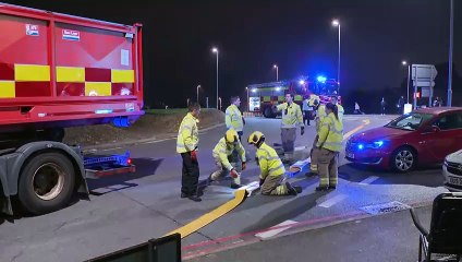 Fire rips through car park at Luton Airport
