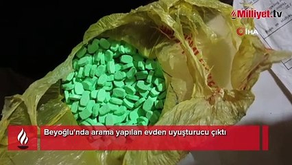Beyoğlu'nda arama yapılan evden uyuşturucu çıktı