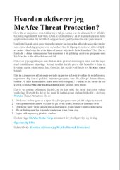 Hvordan aktiverer jeg McAfee Threat Protection