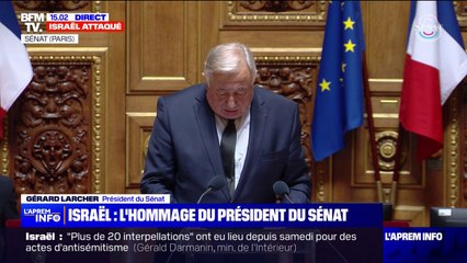 Gérard Larcher sur Israël: "Il y aura un avant et après le 7 octobre 2023, comme le 11 septembre 2001"