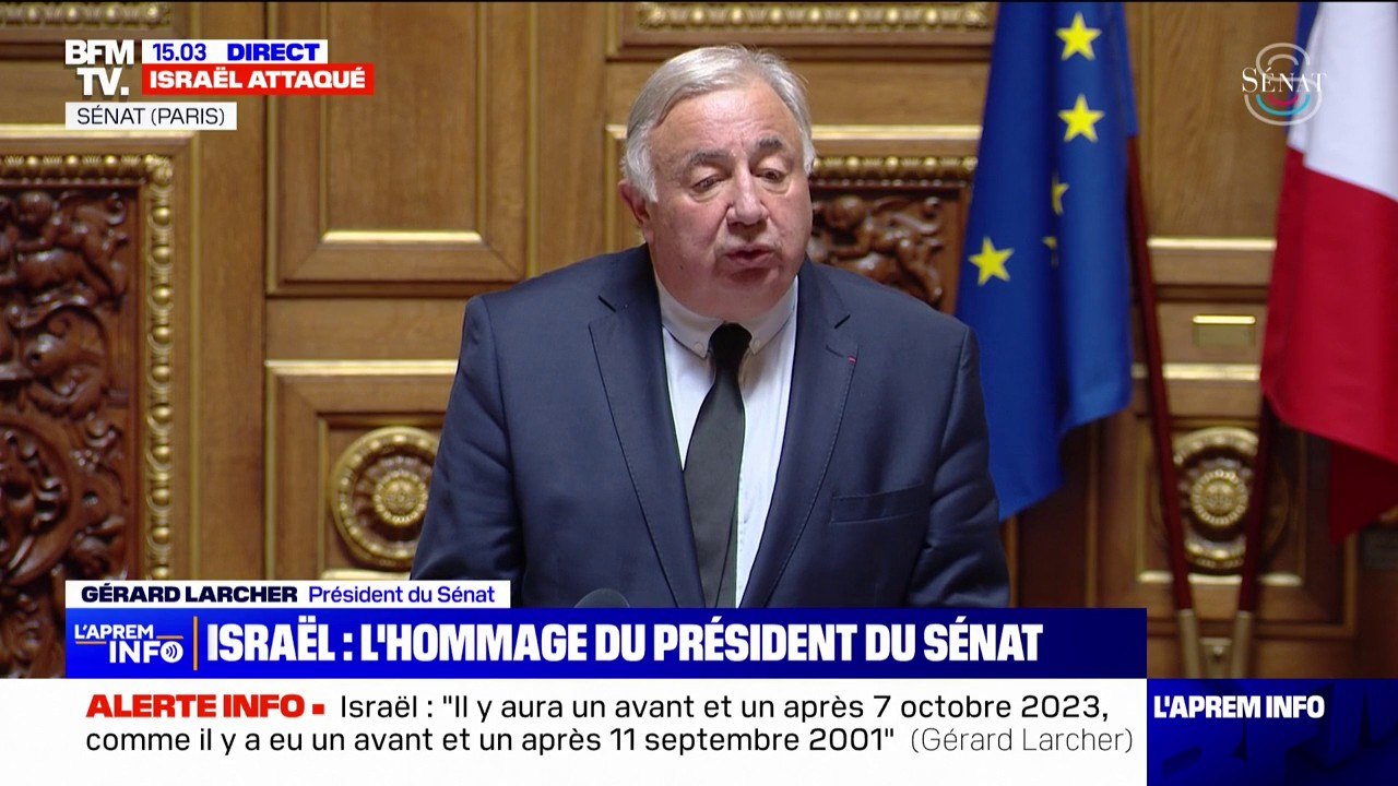 Massacres de Beeri et de Kfar Aza en Israël: Gérard Larcher, président du Sénat, dénonce "des crimes contre l'humanité"