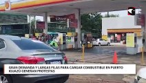 Gran demanda y largas filas para cargar combustible en Puerto Iguazú generan protestas