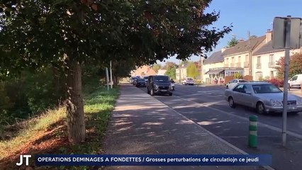 OPERATION DEMINAGE A FONDETTES / Grosses perturbations de circulation ce jeudi