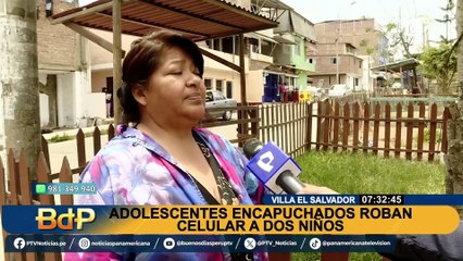 Adolescentes arrebatan celular a dos niños en Villa El Salvador