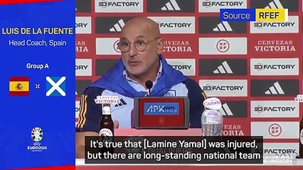 Spain coach 'happy to talk' to injured Lamine Yamal