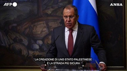 Israele, Lavrov: "Uno Stato palestinese soluzione per ottenere la pace"