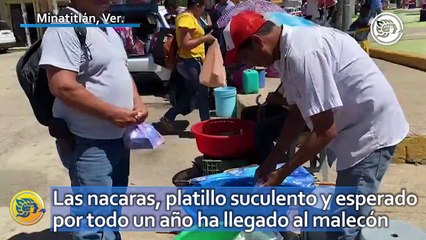 Las nacaras, platillo suculento y esperado por todo un año ha llegado al malecón de Minatitlán