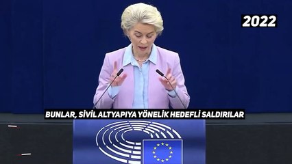 Ursula von der Leyen'in Rusya ve İsrail'in saldırıları için kullandığı çelişkili ifadeler