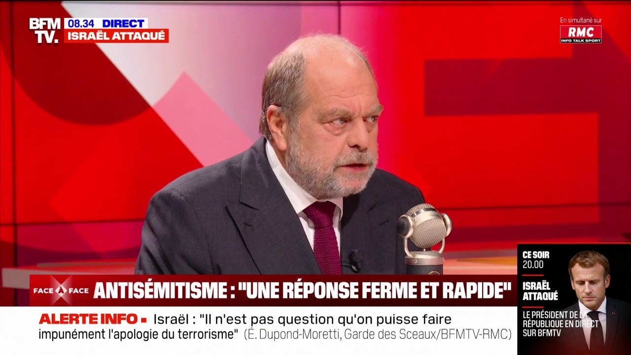 Éric Dupond-Moretti: "L'antisémitisme, ce n'est pas une opinion, c'est une infraction"