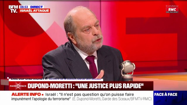 Éric Dupond-Moretti: Mon objectif, c'est de diviser tous les délais de justice par deux d'ici 2027