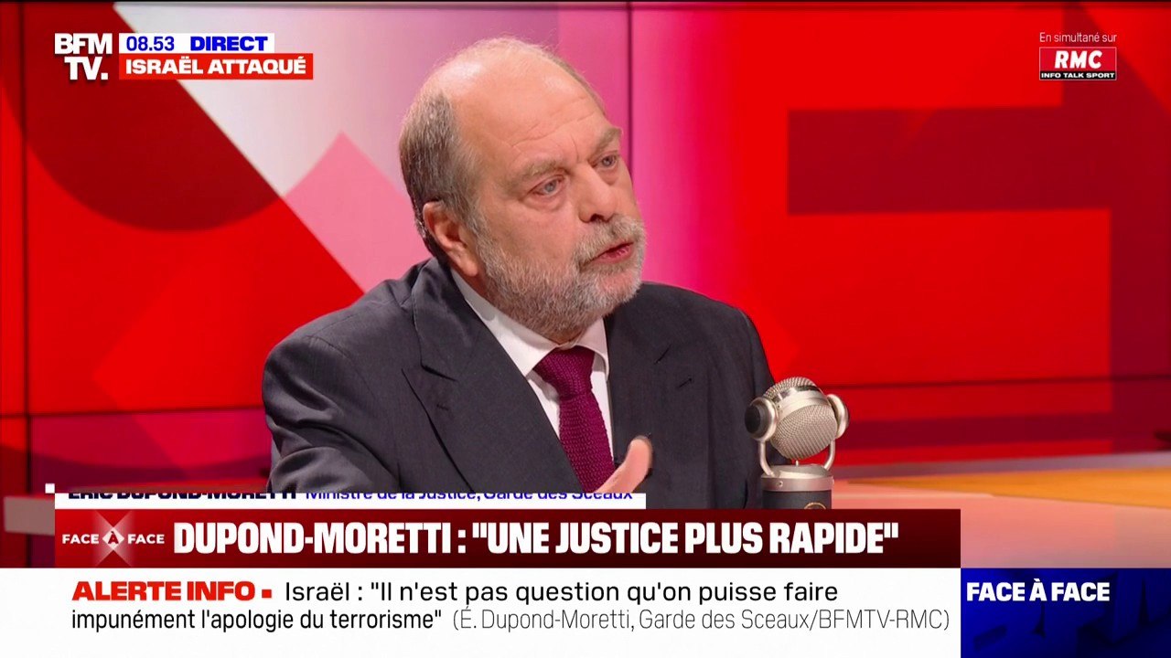 Éric Dupond-Moretti: "Mon objectif, c'est de diviser tous les délais de justice par deux d'ici 2027"