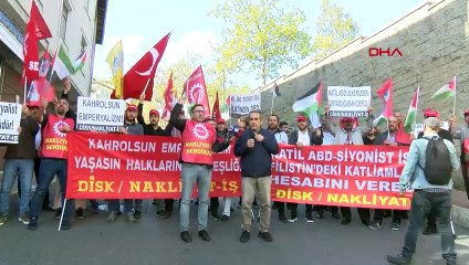 Nakliyat-İş Sendikası Üyeleri İsrail ve ABD'yi Protesto Etti