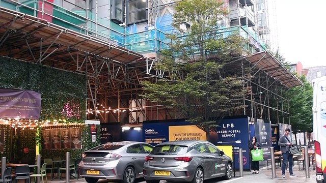 Lazy Lounge owner Tom Bailey complaining about scaffolding costing local businesses a significant amount of business