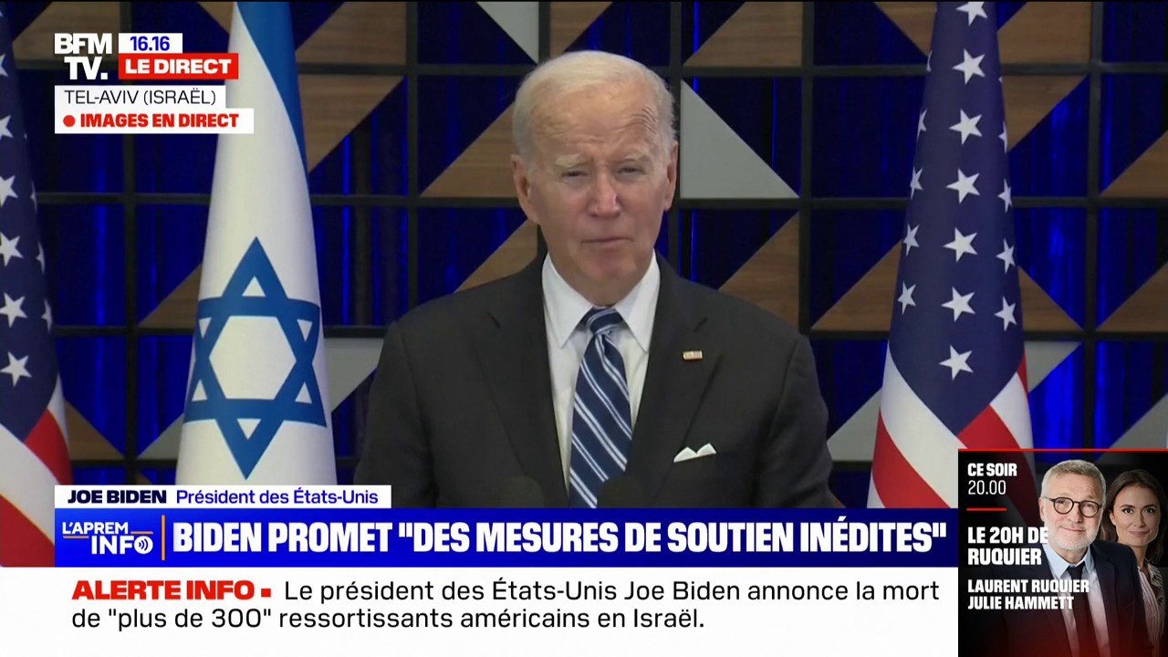 Joe Biden assure qu'"il y aura des inspections pour s'assurer que l'aide ne renforce pas le Hamas mais va bien aux Palestiniens"