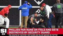 Phillies Fan Runs On Field and Gets Destroyed by Security Guard