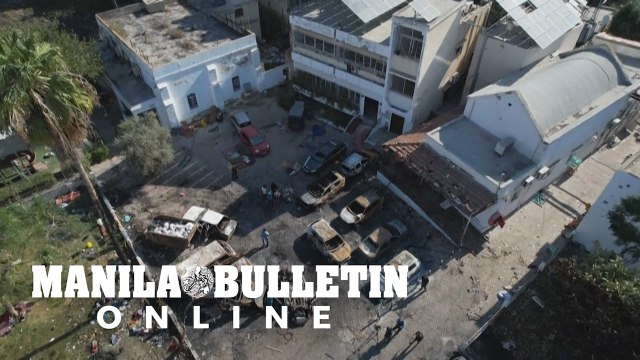 Aerials of damaged Gaza hospital after deadly strike