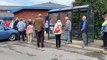 Covid booster jab queues in Aberystwyth