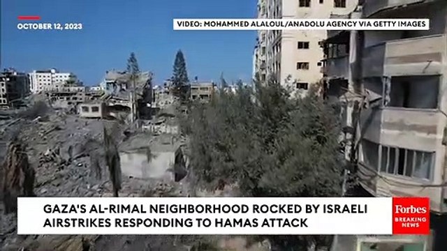 DRONE FOOTAGE: Gaza's Al-Rimal Area Rocked By Israeli Airstrikes In Response To Hamas Attack