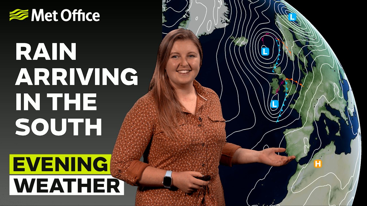 Met Office Evening Weather Forecast 12/10/2023 - Rain Arriving in the South