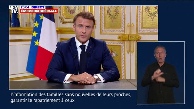 Emmanuel Macron sur Israël: Un premier vol affrété arrive ce soir à Paris. D'autres vols sont prévus dans les prochaines heures et les prochains jours