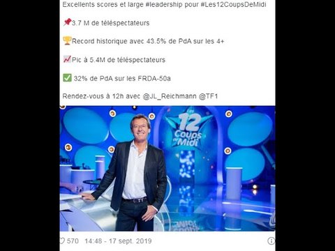 Il n'y aura pas d'émissions Les 12 coups de midi pendant trois jours