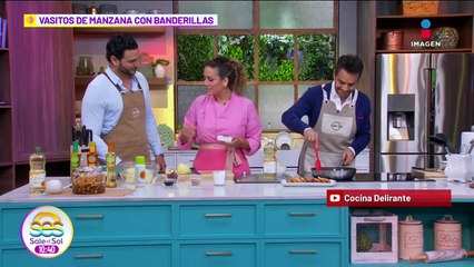 Eugenio Derbez prepara Vasitos de manzana con banderillas con la Chef Linda Cherem