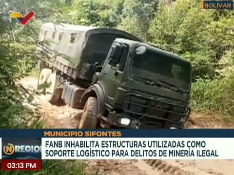 Bolívar | FANB continúa desplegada para inhabilitar estructuras utilizadas en la minería ilegal