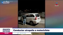 Conductor atropella a un motociclista y se da a la fuga