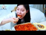 ASMR MUKBANG| Shinjeon Cheese Tteokbokki, Deep-Fried Squid, Spam Mayonnaise Rice.