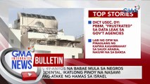 DFA: 49-anyos na babae mula sa Negros Occidental, ikatlong Pinoy na nasawi sa pag-atake ng Hamas sa Israel | GMA Integrated News Bulletin