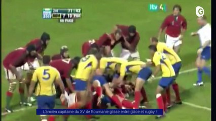 Reportage - L'ex-capitaine du XV de Roumanie glisse entre glace et rugby !