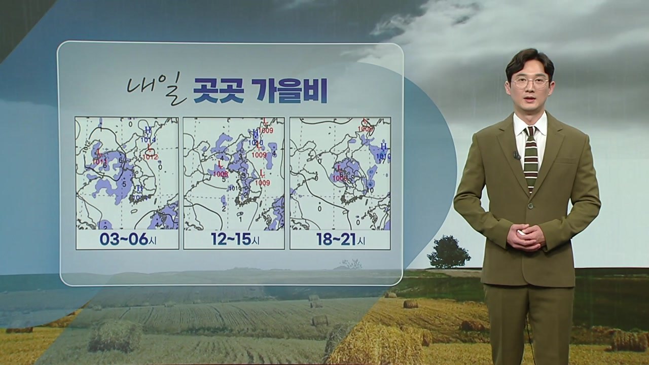 [날씨] 내일 곳곳 돌풍·벼락 동반 가을비...다음 주 초 가을 추위 / YTN