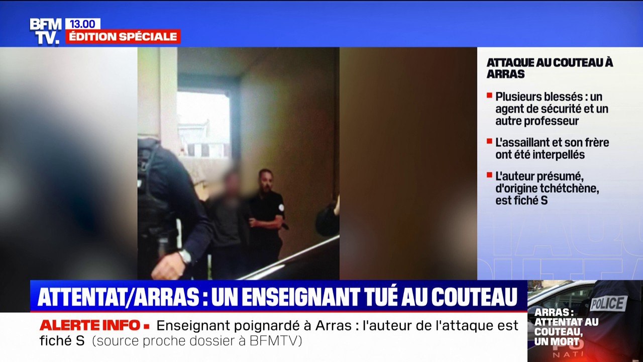 Attentat à Arras: une nouvelle photo montre le moment où l'assaillant a été interpellé