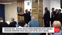 Defense Sec. Lloyd Austin Holds Press Briefing With Israel's Defense Minister In Tel Aviv, Israel