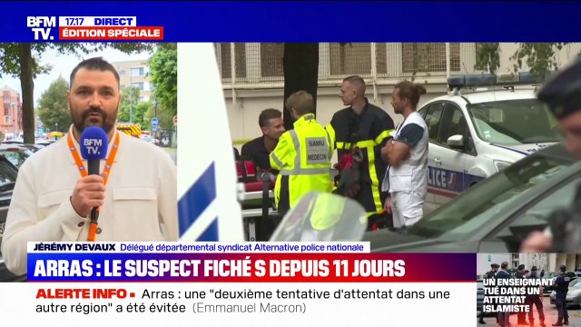 Attaque au couteau à Arras: Il a été fait usage du pistolet à impulsion électrique pour neutraliser le mis en cause , indique Jérémy Devaux (délégué départemental syndicat Alternative police nationale)